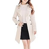 NANJUN Women's Double-Breasted Trench Coat Classic Lapel Overcoat Slim Outerwear Waterproof Coat with Belt Buckle
