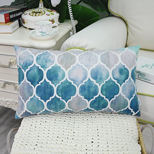 Pack of 2 CaliTime Cozy Bolster Pillow Cases Covers for Couch Bed Sofa