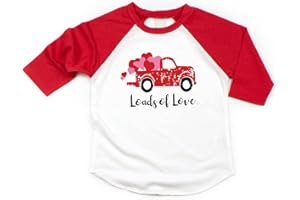 Bump and Beyond Designs Toddler Kids Loads of Love Vintage Truck Unisex Valentine's Day Shirt