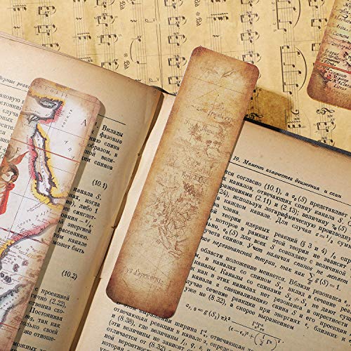 image for SATINIOR 60 Pieces Vintage Style Bookmarks Retro Cardboard Bookmarks f