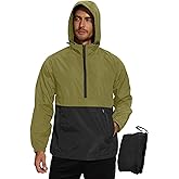 Avoogue Men's Rain Jacket Waterproof Lightweight windbreaker Packable Rain Pullover for Hiking Golf Running Fishing Work