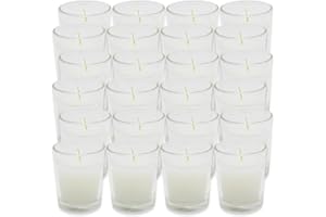 Estrella Blanca Citronella Lavender Scented Candle - 24 Pack Citronella Scented Votive Candles White - Long Lasting Burn Outside Candles for Garden Yard Balcony, Summer Camping - 12 Hours Burn Time