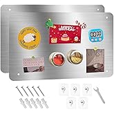HAOIVE Magnetic Metal Board for Wall - Bulletin Board for Magnets (Silver, 2 Pack)