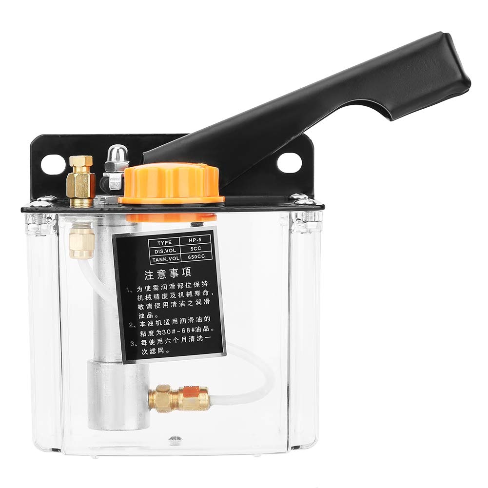 Manual Lubricating Oil Pump -5R 650CC 4mm Right Hand Operated Lubrication Oiler for CNC Punching Lathe Cutting Milling Machine