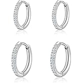 G23 Titanium Slim 14k Gold Plated Small Huggie Hoop Earrings for Women, Hypoallergenic F136 Implant Grade Pure Titanium for Sensitive Ears,CZ Waterproof and Non-Tarnish