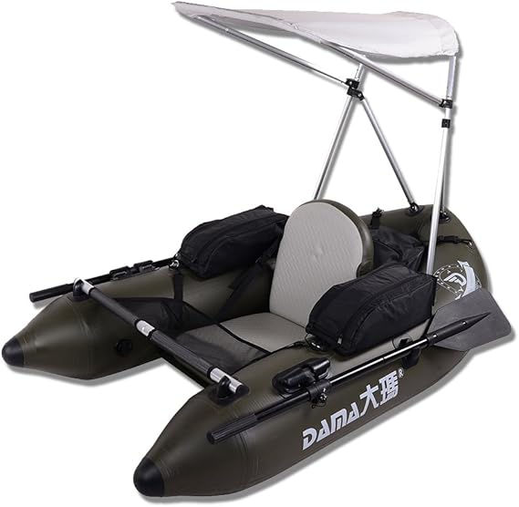 DAMA Unique Gonflable Pêche Float Tube Bateau avec auvent Abri de