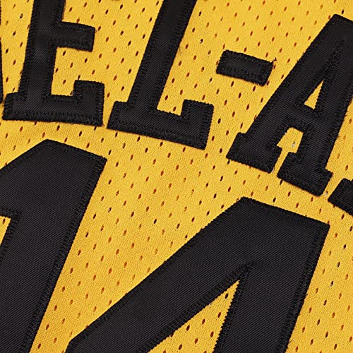 Amzdest 90s The Fresh Prince of Bel Air Academy #14 Jersey Shirt for Men and Women, Unisex Basketball Jersey for Theme Party (Yellow, Large)