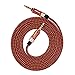 SMALLElectric 3.5mm 4-Pack Nylon Braided Auxiliary Audio Cable (5ft / 1.5m) Tangle-Free AUX Cable for Headphones, iPods, iPhones, iPads, Home/Car Stereos and More (Multicolor)
