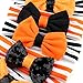 YanJie Halloween Orange Black Sequin Bow Jersey Stripe Baby Headbands Pack of 6 (mix center)