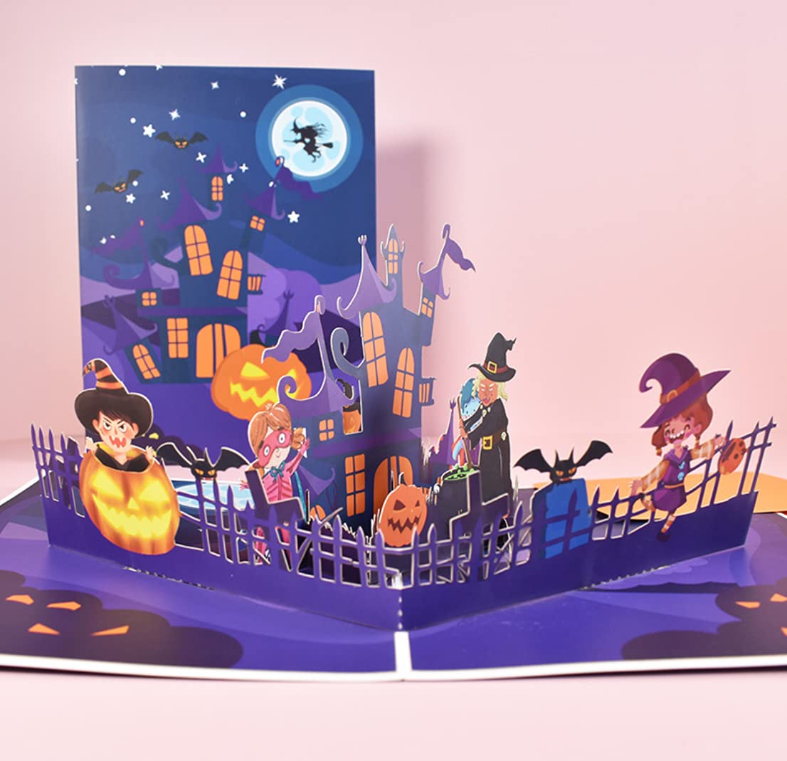 3D Card for Halloween,Pop up Halloween Card, Folded Card with Envelope