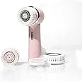 Vanity Planet Raedia 2.0 Facial Cleansing Brush, 4 Interchangeable Brush Heads, Pink - Daily Cleansing Face Exfoliator for Glowing & Acne Prone Skin - Lightweight Silicone Water-Resistant Body Brush