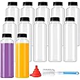 zmybcpack 12 Pack 500 Ml PP Heat-Resistant Plastic Juice Bottles With Caps-Plastic Smoothie Bottles-Reusable Bulk Beverage Containers with Lids For Juice, Beverage(Dishwasher Safe)