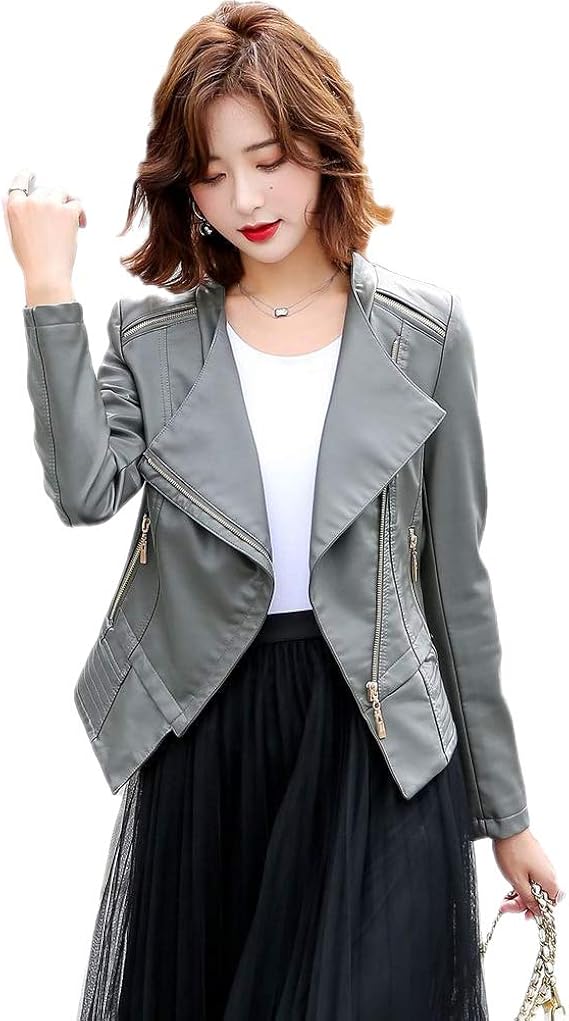 Amazon 大きいサイズ M 5xl ライダースジャケット レディース ラムレザー ライダース アウター かっこいい ショート丈 バイカー ブルゾン レザージャケット ラムジャケット 革ジャケット 革ジャン アウター コート ジャケット 通販
