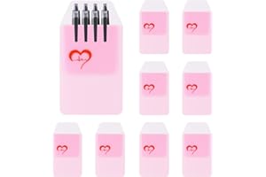 MOSOTECH 8 Pcs Pocket Protectors for Pen Leaks, PVC Pen Holder Pocket Organizer Pouch for Shirts, Lab Coats, Pants, Office Hospital Supplies, Multi-Purpose Organizer for Pens, Pointers, Cards, Notes (Pink)