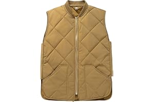 Men's Lightweight Quilted Puffer Vest Insulated Work Jacket Sleeveless Zip-up Diamond Quilted Utility Vest Outwear