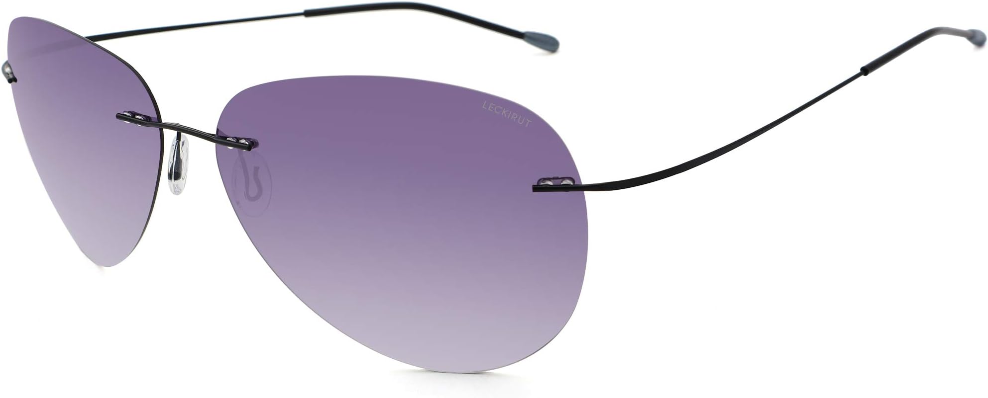Men Rimless Titanium Lightweight Aviator Polarized Sunglasses for Driving