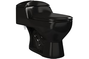 SWISS MADISON Chateau One-Piece Elongated Toilet Dual-Flush in Glossy Black 1.1/1.6 gpf