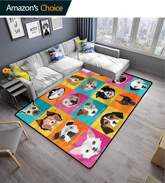 TableCoversHome - Alfombra para recámara con diseño de Animales de Raza