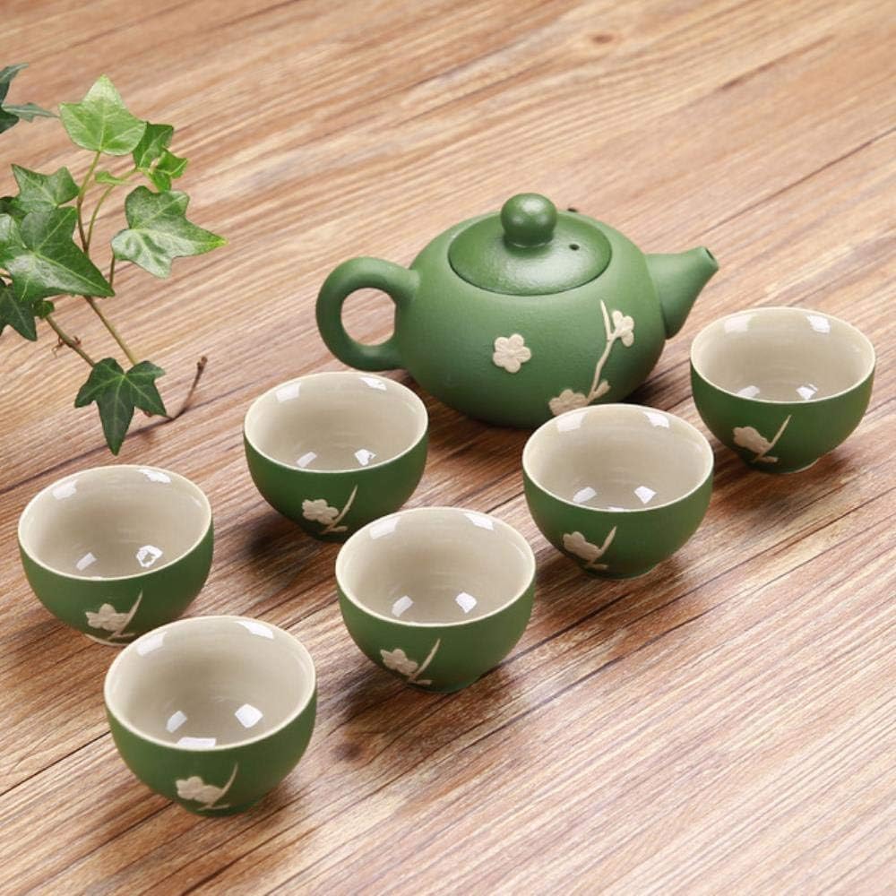 Nfudishpu Ceramic Embossed Kung Fu Tea Set Teapot Teacup Use For Tea