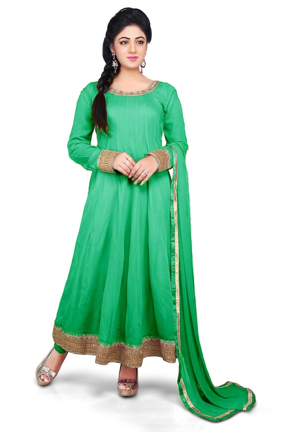 plain georgette anarkali