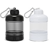 BooMetCheer 2 Pack Protein Powder Container to Go with Keychain & Keyring, Large Capacity, Clear, Leakproof, Ideal for workouts, fitness, or travel