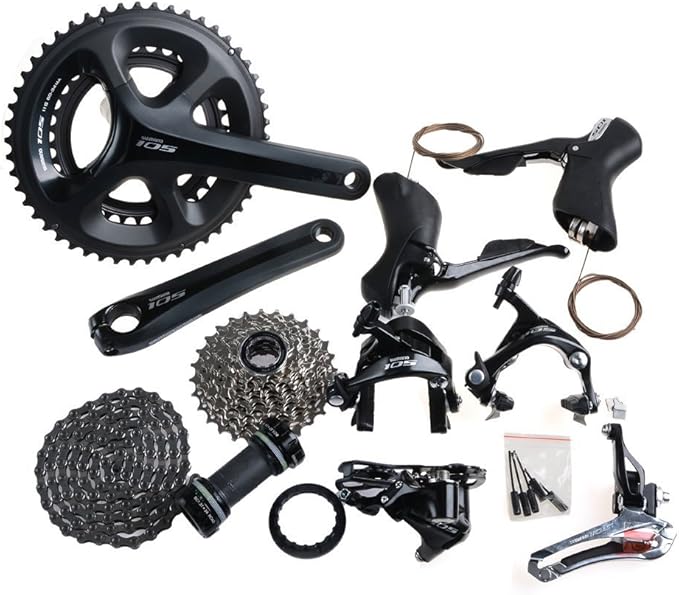 Amazon Shimano 105 5800 ロード バイク グループセット 2x11 スピード 50 34t 170mm コンパクト ブラック シマノ Shimano クランクセット