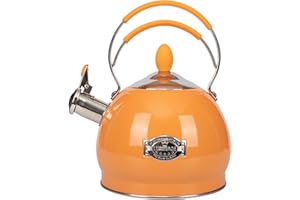 LUXGRACE Whistling Tea Kettle Stainless Steel Teapot, Teakettle for Stovetop Induction Stove Top, Fast Boiling Heat Water Tea Pot 2.6 Quart