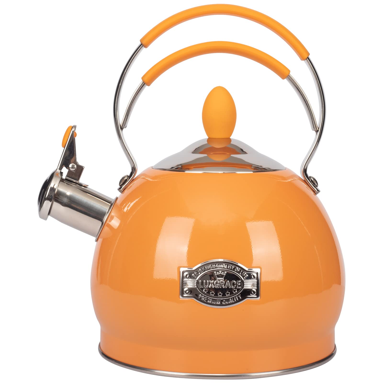 Voche 2.5L Copper Whistling Kettle – Stainless Steel – Works On Gas, Electric & Induction