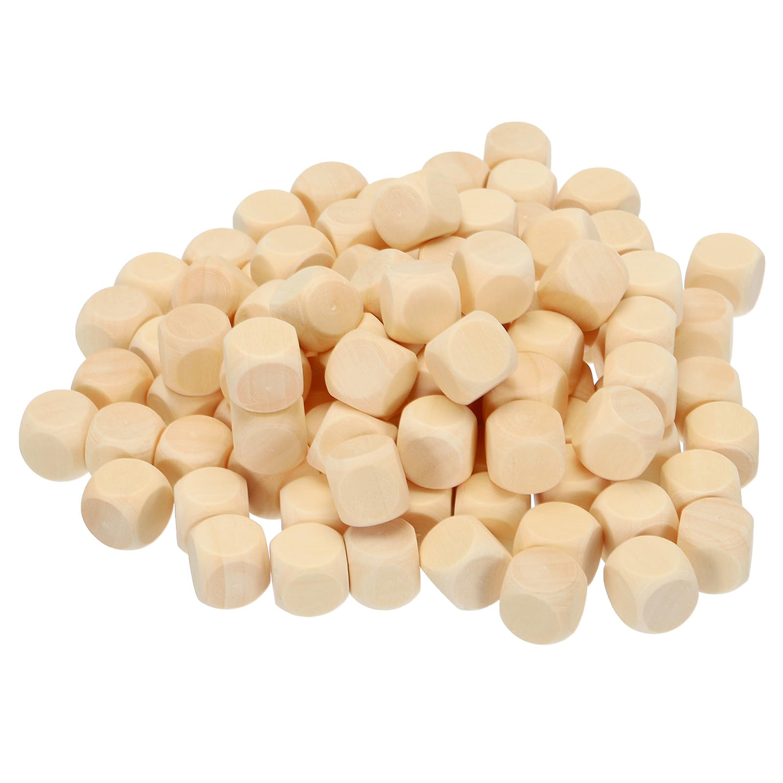 PATIKIL 14mm Wooden Blank Dice, 120Pcs Unfinished 6 Sides Cube Dice with Round Corner Square Wood Blocks for DIY Craft Projects โ image 1