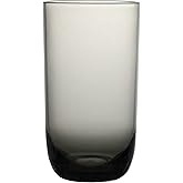 KLIFA- WASCO- 18.6 ounce, Set of 6, Acrylic Highball Drinking Glasses, BPA-Free, Plastic Drinkware, Dishwasher Safe Cups, Gray-Black