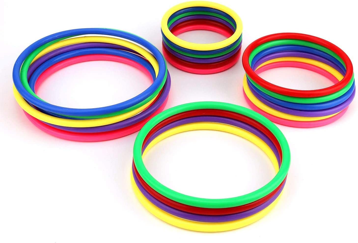 OOTSR 24pcs Plastic Toss Rings Set for Ring Toss Game, Indoor Outdoor ...