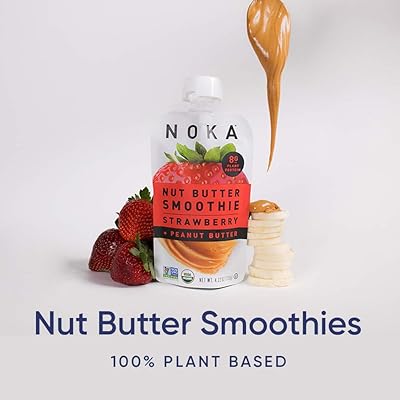 Buy Noka Nut Butter Fruit Smoothie Pouches Strawberry Peanut Butter 6 Pack Healthy Snack Squeeze Packs Meal Replacement 100 Organic Non Gmo Gluten Free Vegan 8g Plant Protein