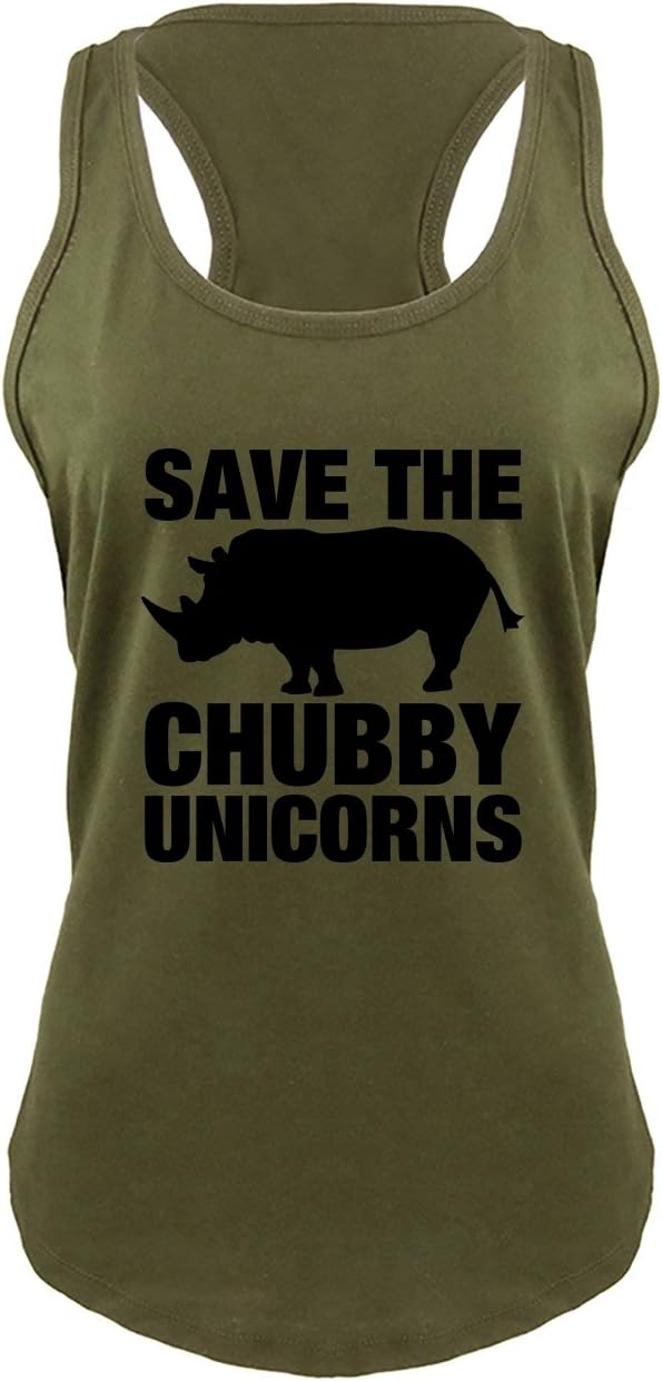 Ladies Save The Chubby Unicorns Funny Tee Racerback