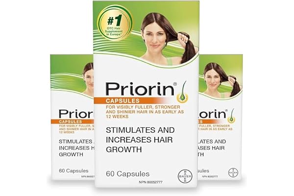 Priorin Hair Growth Vitamins With Biotin for Men and Women - Stimulate Growth, Decrease Hair Loss After Washing - 3x60 Count,