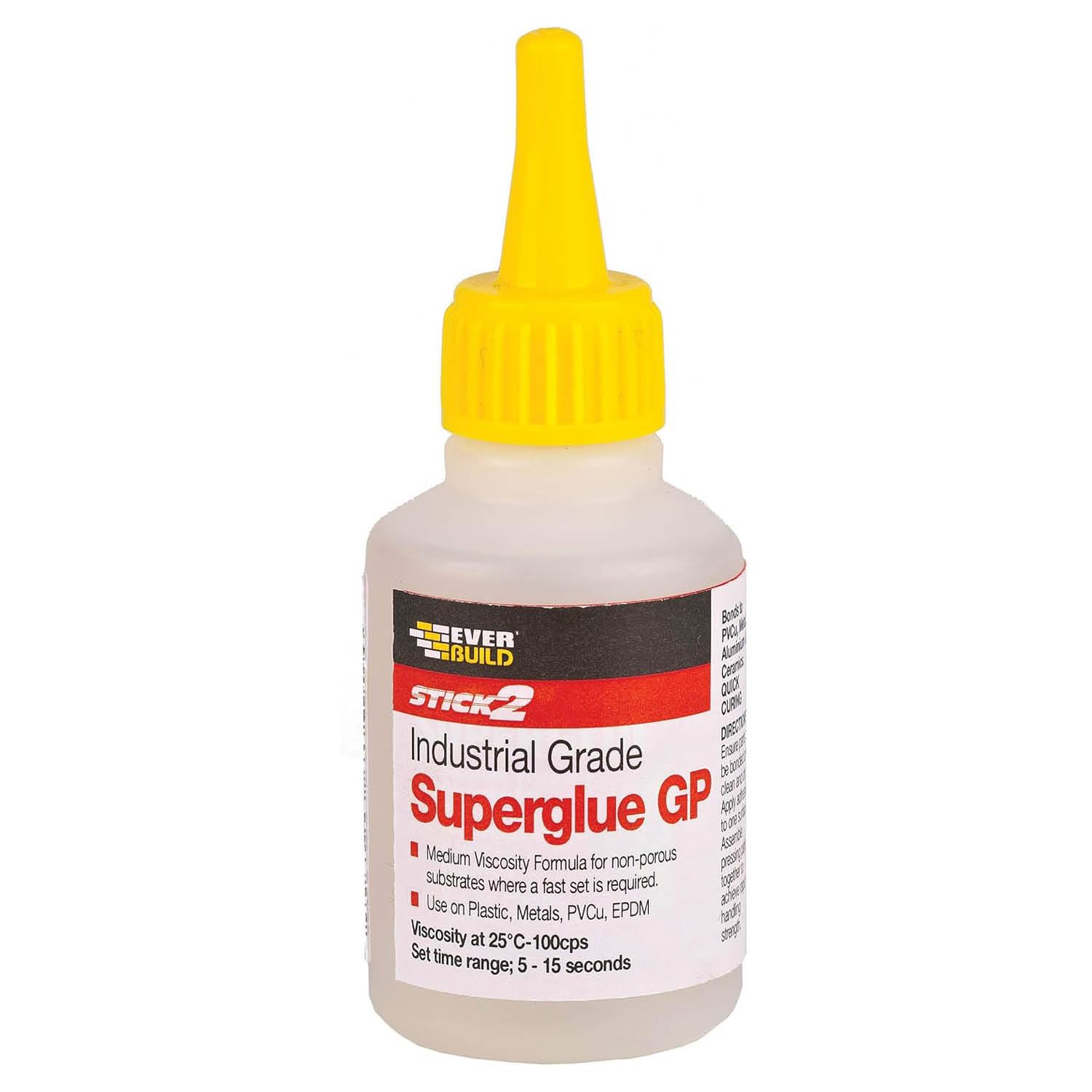 Everbuild Stick2 General Purpose Superglue – Industrial Grade – High Strength – Rapid Setting – Clear – 50g