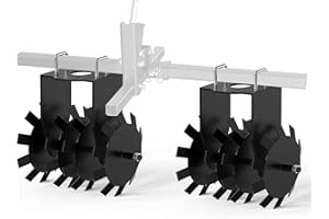 ATTRACOAST ATV/UTV Towed Disc Plow Harrow, 32" Heavy Duty Disc Harrow with Universal 2" Hitch and Adjustable Height, ATV Plow for Leveling Ground, Loosening Soil, Seeding, Improving Soil Quality and Crop Yield