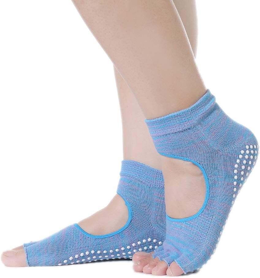 Monbedos Open Toe Women Anti Slip Cotton Finger-Separated Yoga Socks Ladies Sport Pilates Socks Ballet Dance Socks