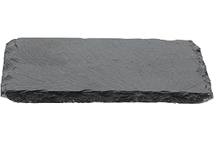 CAPASTEC Reptile Basking Platform, Square Tortoise Habitat Slate, Turtle Feeding Slate, Habitat Decor Accessories for Crested Gecko Lizard, Gray Black