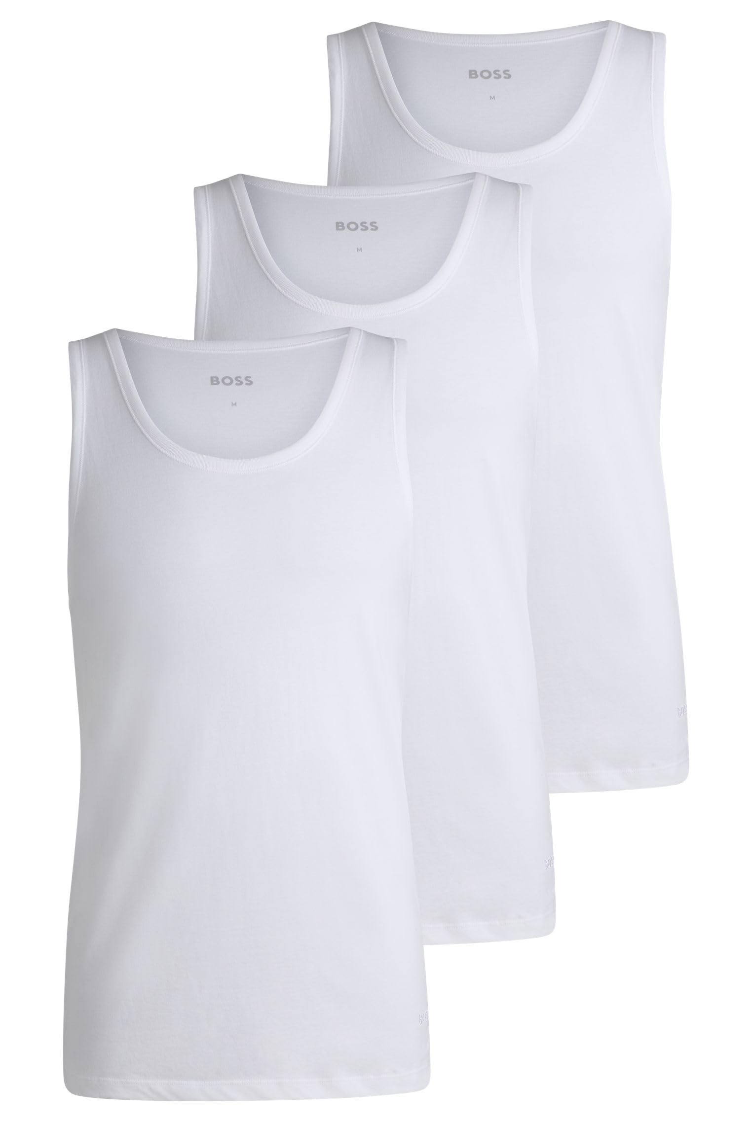 BOSS Herren 3p Co Tank Top, New - White100, L EU 6