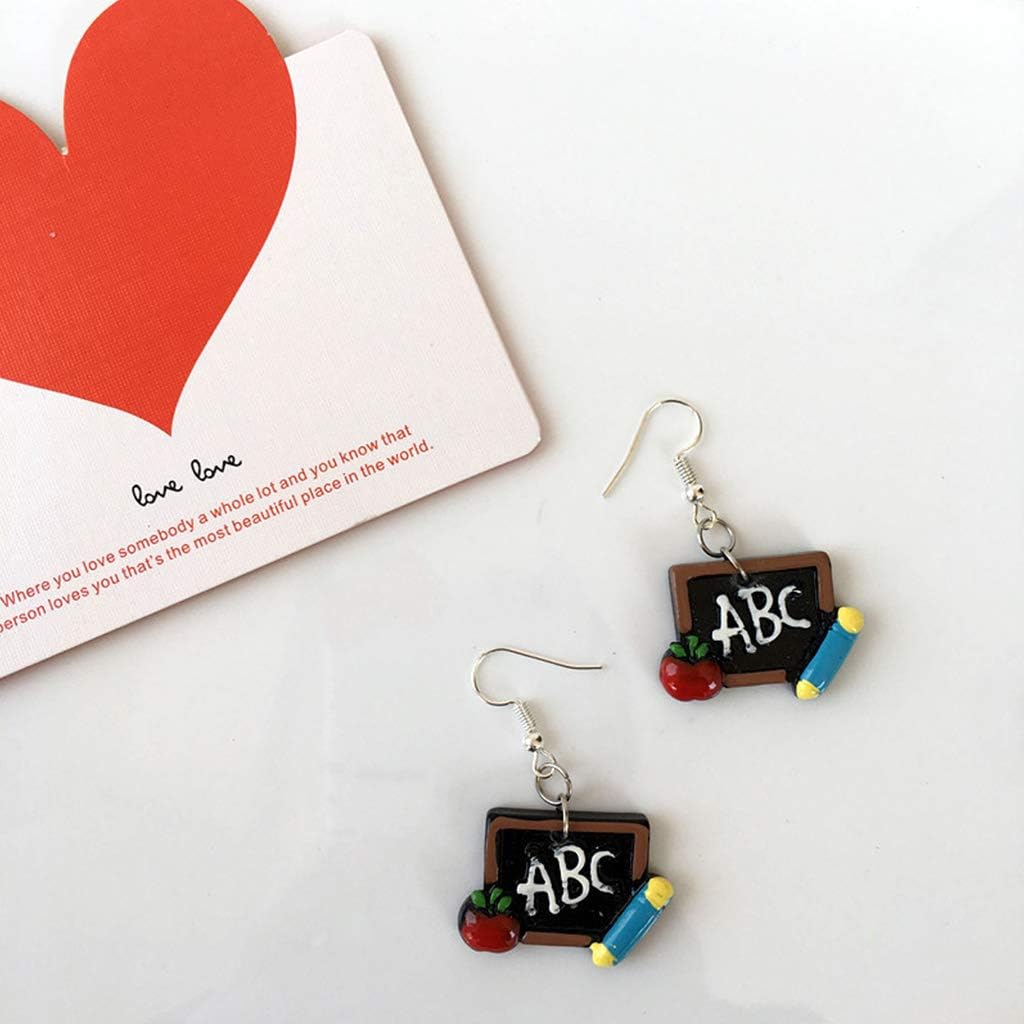 Creativi Con Ciondolo A Forma Di Libri Di Lavagna Orecchini Divertenti Da Donna Asimmetrici 1 Youliy Bambine E Ragazze Orecchini