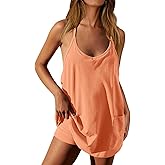 Ebifin Women's Summer Mini Dress Casual Workout Tennis Dress with Shorts Sleeveless Althletic Dresses
