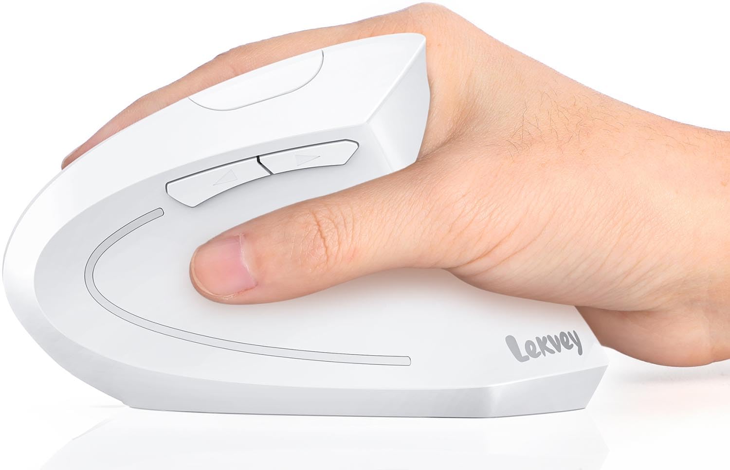 Photo 1 of Lekvey Ergonomic Mouse, Vertical Wireless Mouse, Rechargeable 2.4G Optical Carpal Tunnel Mice with USB Receiver: 1000/1200 / 1600 DPI, 6 Buttons, for Laptop, Computer, PC, Desktop, Notebook, White