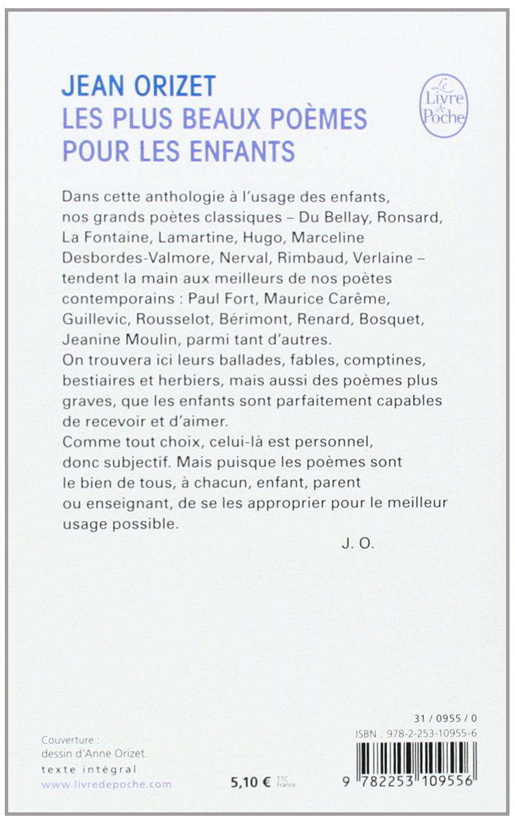 Les Plus Beaux Poemes Pour Les Enfants Orizet Jean Amazon Fr Livres