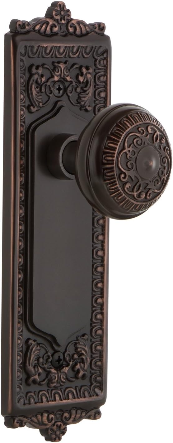 Nostalgic WarehouseEgg & Dart Plate Passage Egg & Dart Door Knob in Timeless Bronze