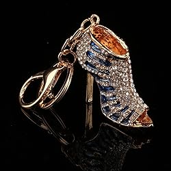 Yosoo Rhinestone High Heel Shoe Decoration Keychain