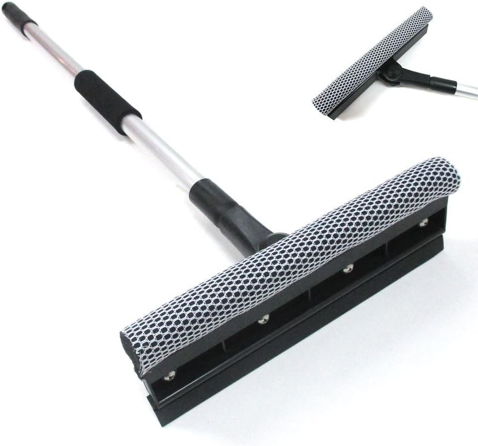 54" Telescopic Window Car Squeegee Cleaner Swivel Squeegie Blade Brush Wiper