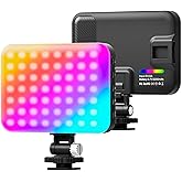 Hagibis RGB Camera Light,360&deg;Full Color Portable Video Light LED Photo Light w Cold Shoe,2200mAh Rechargeable CRI97+,20Effects Lighting for Photography/Advertising Poster/Short Film (RGB-Black)