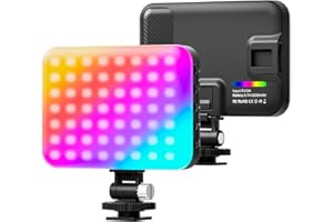Hagibis RGB Camera Light,360°Full Color Portable Video Light LED Photo Light w Cold Shoe,2200mAh Rechargeable CRI97+,20Effects Lighting for Photography/Advertising Poster/Short Film (RGB-Black)