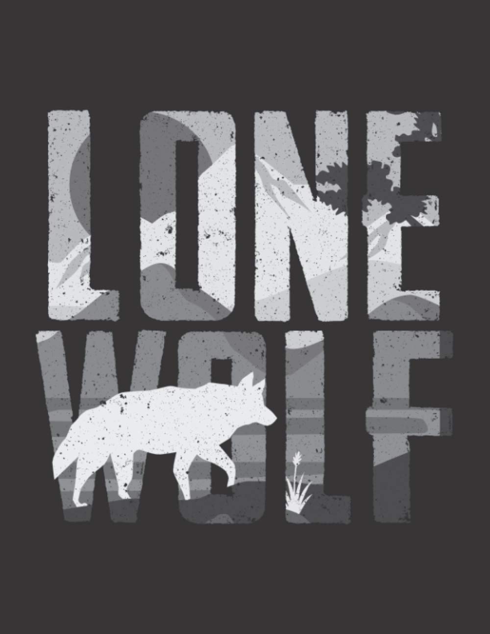Notebook College Ruled 8.5 x 11 Inches Journal Softcover Design: Lone Wolf Gift Animal Design with Sun Mountains and Wolf Dog: 120 College Ruled Pages in 8.5 x 11 Inches Format