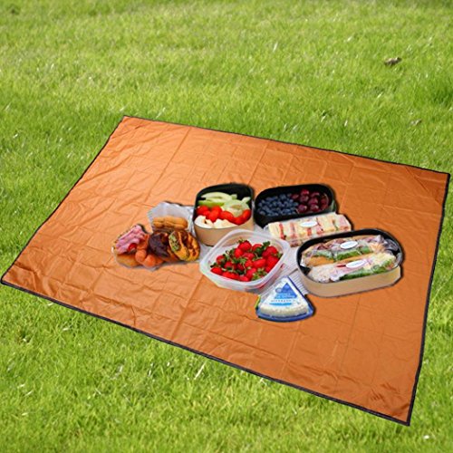 Chartsea Extra Large Waterproof Picnic Blanket Rug Travel Outdoor Beach Camping Mat (Orange)